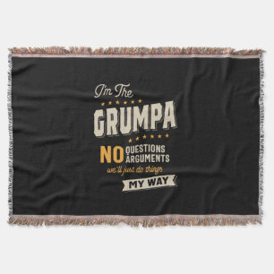 Father's Day   Grumpa Way Funny Grandpa Throw Blanket
