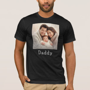 Father's Day Happy Family Daddy Custom Photo Name T-Shirt