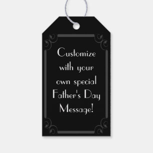 Father's Day - "Happy Father's Day" Black/Grey #2 Gift Tags