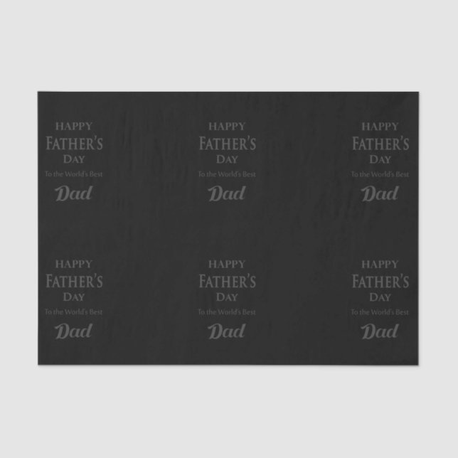 Father's Day - "Happy Father's Day" Black/Grey Tissue Paper (Front)