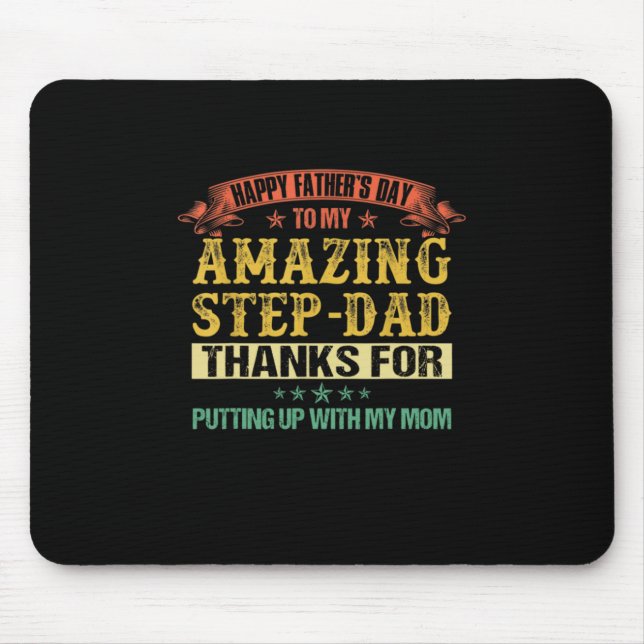 Father's Day | Happy Father's Day To Step Dad Mouse Mat (Front)