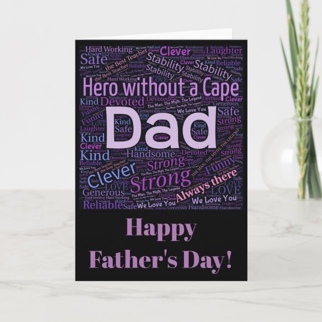 Father's Day Hero Dad Holiday Card (Front)