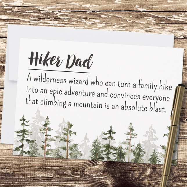Fathers Day Hiker Dad Editable Definition Quote  Card (In situ)