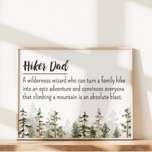 Fathers Day Hiker Dad Personalised Quote  Poster