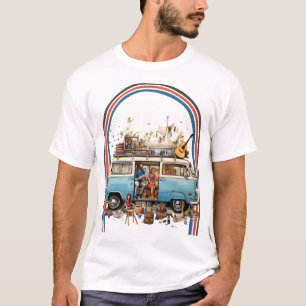 Father's Day Hippie Van Retro T-Shirt