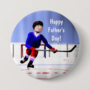 Fathers Day Hockey Overtime 7.5 Cm Round Badge