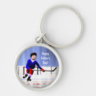 Father's Day Hockey Overtime Key Ring