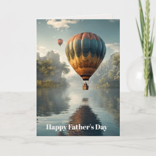 Father's Day Hot Air Balloon Water Reflection Card