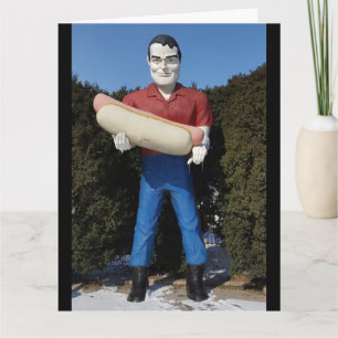 FATHER'S DAY HOT DOG GIANT MAN RETRO FUNNY CARD