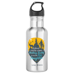 Fathers Day Hunting Dad Retro Custom Name 532 Ml Water Bottle