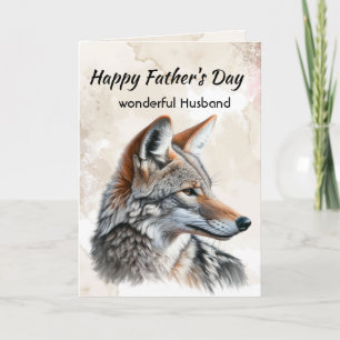 Father's Day  Husband Watercolor Coyote  Holiday Card