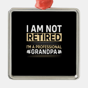 Father's Day I Am A Professional Grandpa Metal Tree Decoration