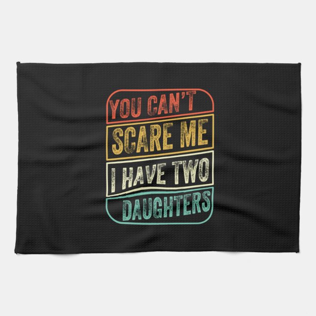 Father's Day I Have Two Daughters Tea Towel (Horizontal)