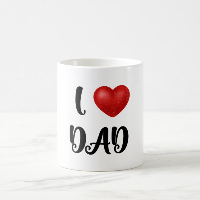 Father's Day I Love Dad Heart Explosion Gift  Coffee Mug (Center)