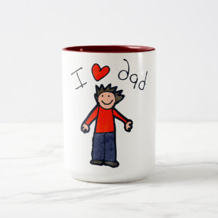 Father's Day "I Love Dad" two toned mug. Two-Tone Coffee Mug