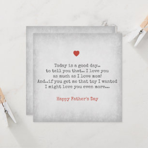 Father's Day I love you as much as mum Card