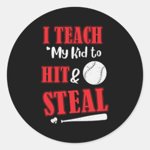 Father's Day I Teach My Kid To Hit Classic Round Sticker
