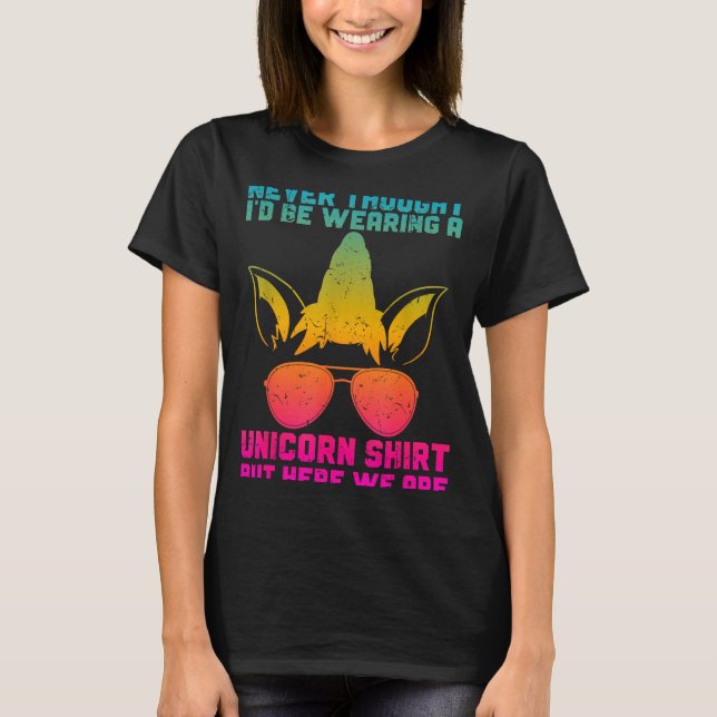 Fathers Day I Wear A Unicorn Shirt Dadacorn Funny  (Front)