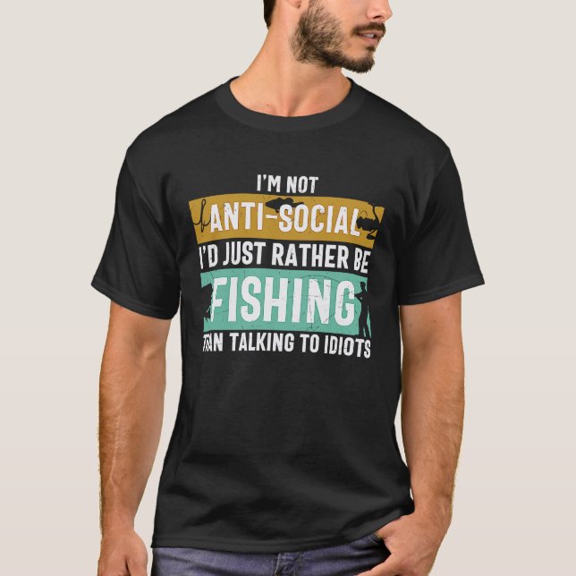 Father's Day I'd Rather Be Fishing Fisherman T-Shirt (Front)