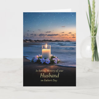 Fathers Day in Remembrance of Husband Candle  Card