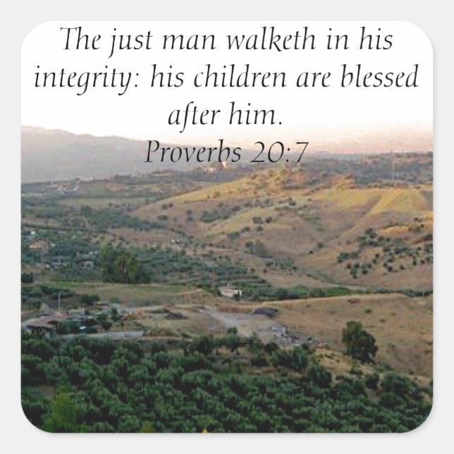 Father's Day Italy & Scripture Gifts Square Sticker (Front)