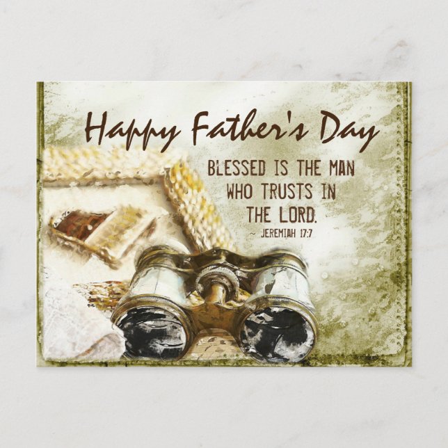 Fathers Day Jeremiah 17:7 Blessed is the Man Bible Postcard (Front)