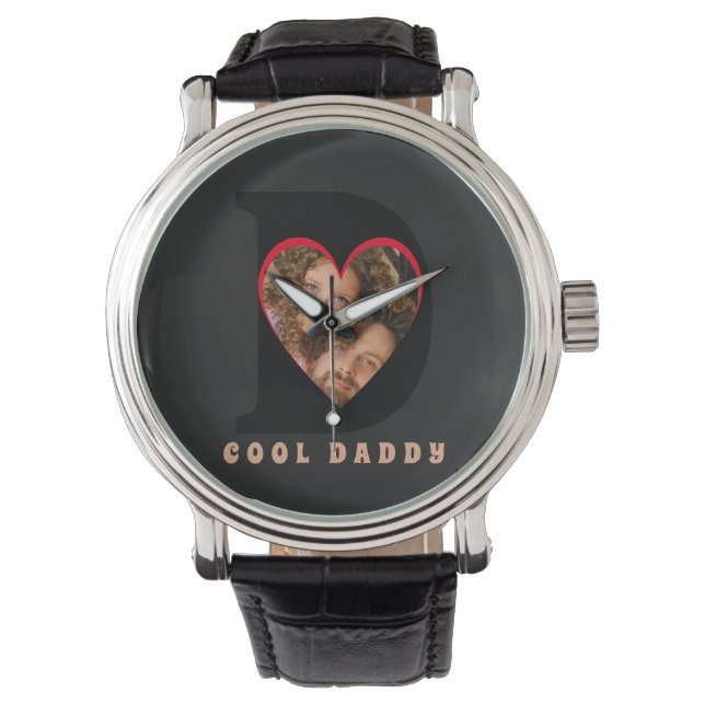  Father's Day Keepsake Photo Dad Heart Collage Watch (Front)