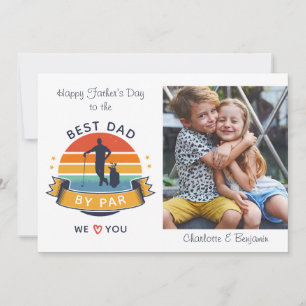 Fathers Day Kids Photo Retro Golf Dad Card
