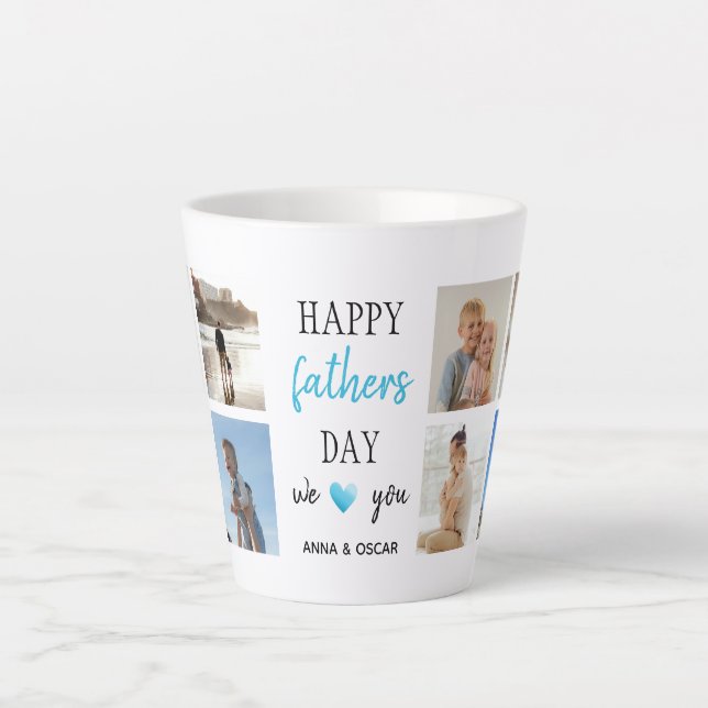 Father's Day Latte Mug |  Personalised Photos (Front)