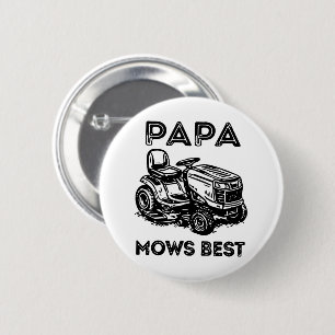 Fathers Day Lawn Tractor Riding Lawn Mower 6 Cm Round Badge