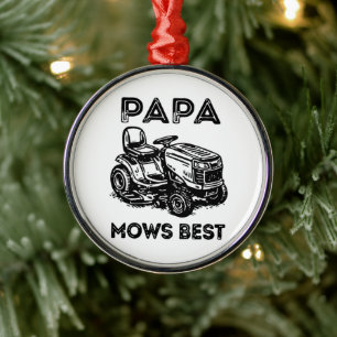 Fathers Day Lawn Tractor Riding Lawn Mower Metal Tree Decoration