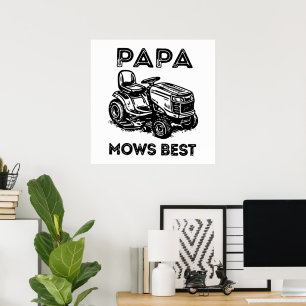Fathers Day Lawn Tractor Riding Lawn Mower Poster