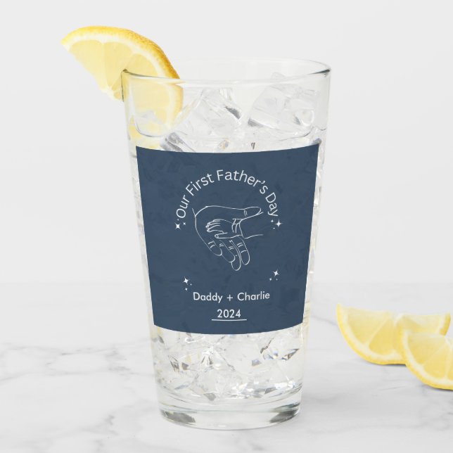 Father's Day Line Drawing Our First Father's Day  Glass (Front Ice)