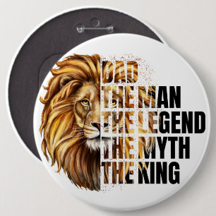 Father's Day Lion 6 Cm Round Badge