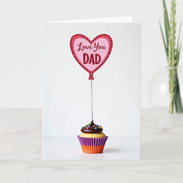 Fathers Day Love Dad Cupcake Card (Front)