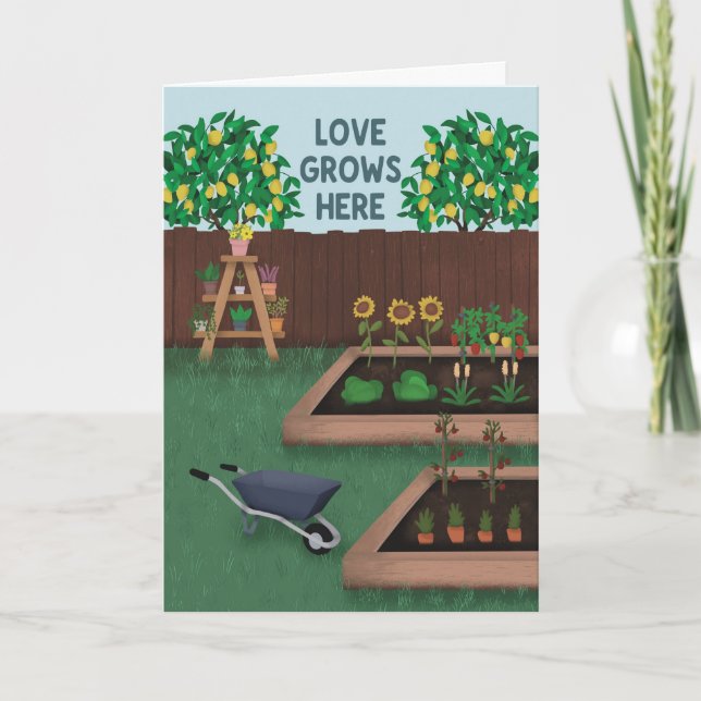 Father's Day Love Grows Here Garden Card (Front)