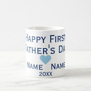 Father's Day Love Mum and Baby in Navy & Blue Coffee Mug