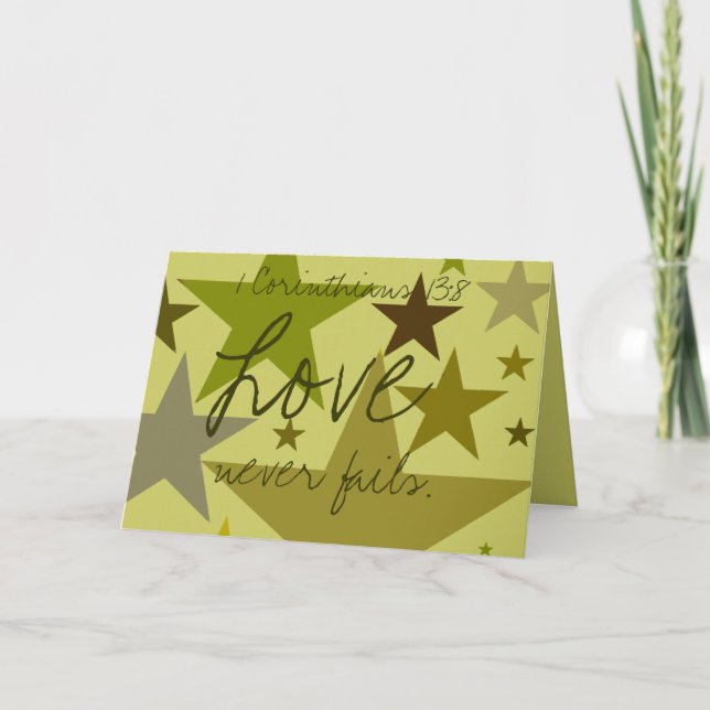 Father's Day-Love Never Fails 1 Cor. 13:8 - Card (Front)