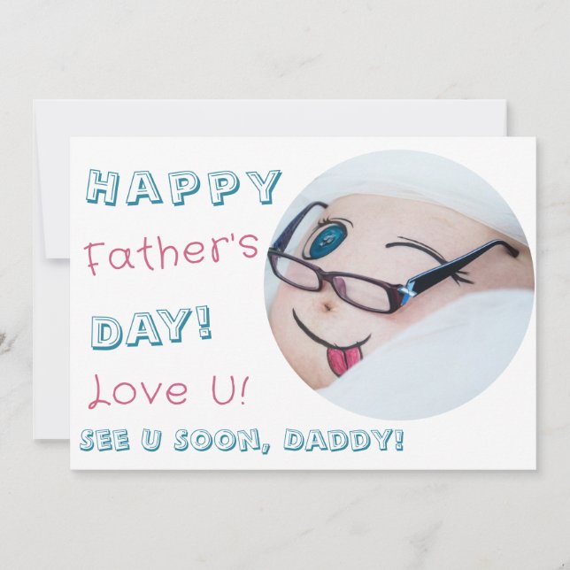 Father's Day Love U Daddy Pregnancy Announcement (Front)