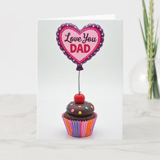 Fathers Day Love You Dad Cupcake Card
