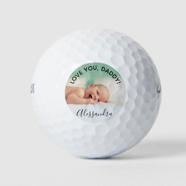 Father's Day Love you,Daddy Custom Photo Golf Balls (Front)