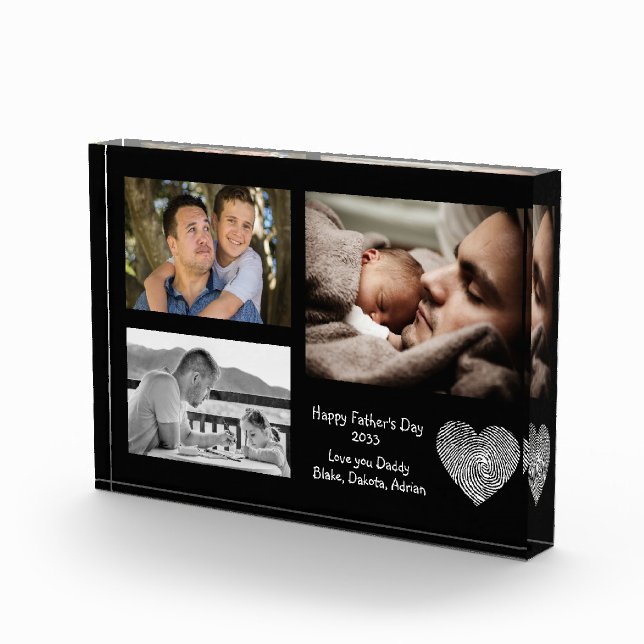 Fathers Day Love You Daddy Modern Simple Collage Photo Block (Right)