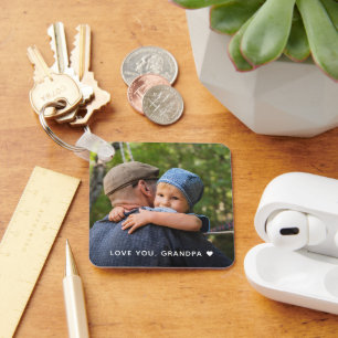 Father's Day Love You Grandpa Photo Key Ring