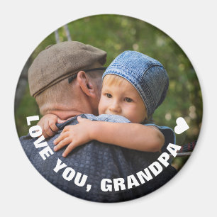 Father's Day Love You Grandpa Photo Magnet