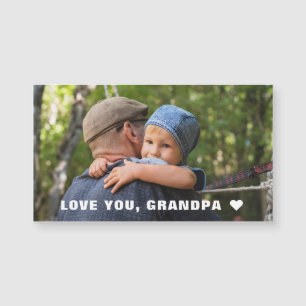 Father's Day Love You Grandpa Photo Magnet Card