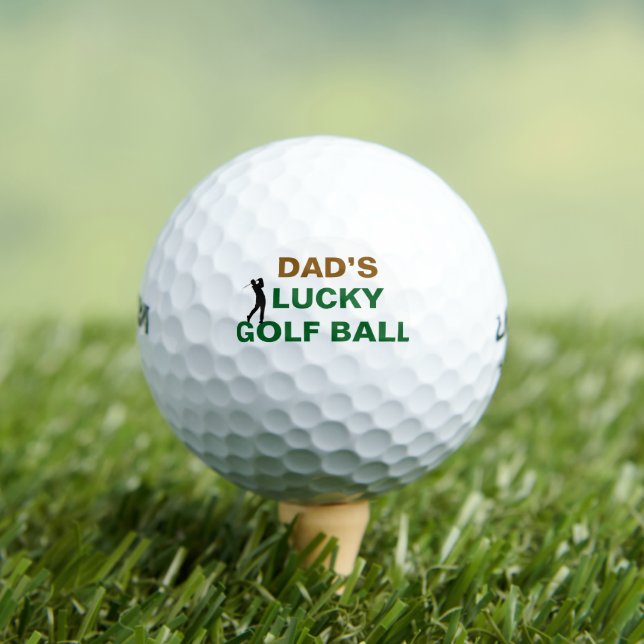 Fathers Day Lucky Golf Dad Name Design Balls (Insitu Tee)