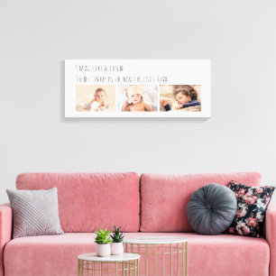 Fathers Day Lucky Me Best Daddy Photos Canvas Print