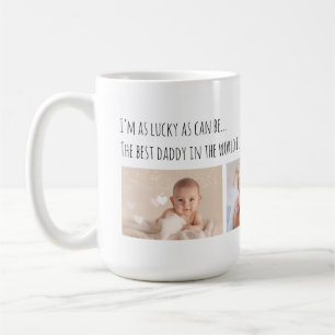 Father's Day Lucky Me Best Daddy Photos Customised Coffee Mug