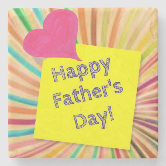 Father's Day Marble Stone Coaster (Front)