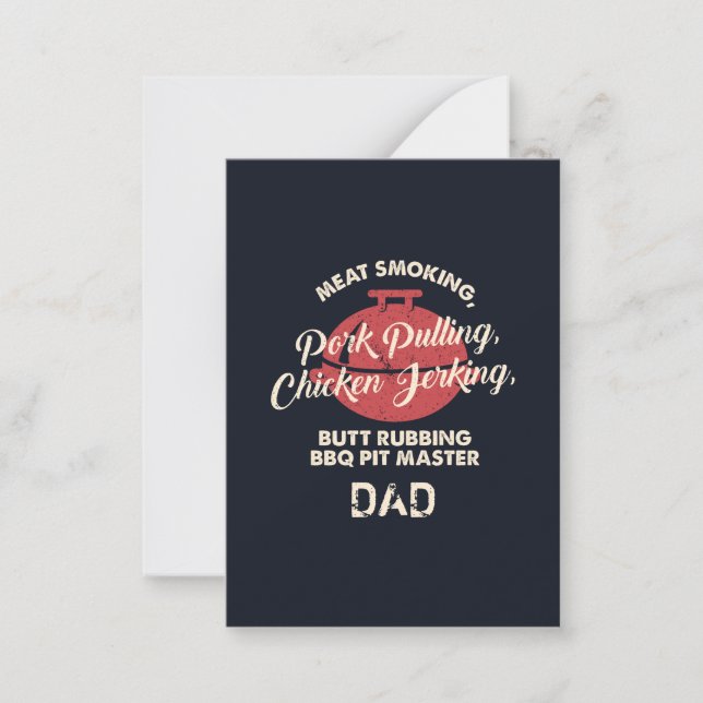 Fathers Day Meat Smoking BBQ Pit Master Dad Card (Front)